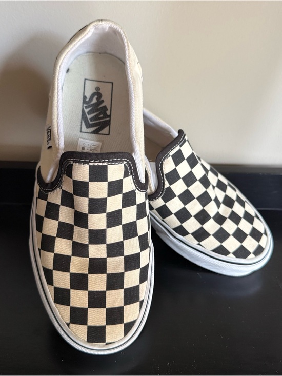 Vans Shoes - Vans Classic Checkerboard Slip-On Sneakers Black White Women’s 7